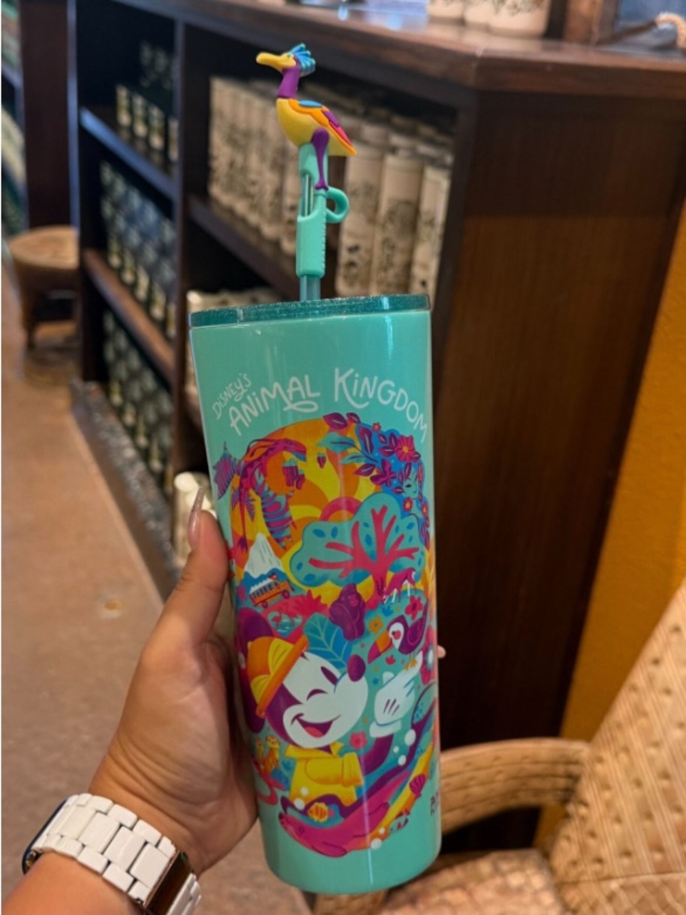 2026 Disney Starbucks Safari Mickey Animal Kingdom Kevin Straw Topper Tumbler